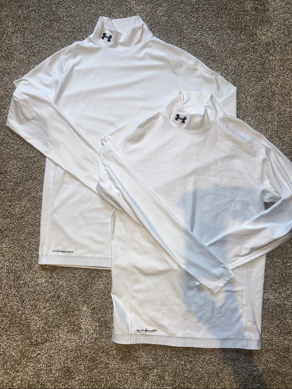 Under Armour White Long Sleeve Mock Neck Performance Top